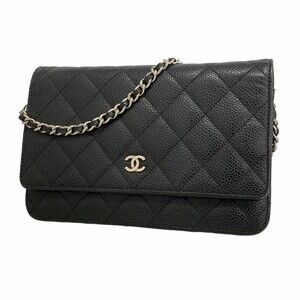 CHANEL Black Caviar Leather Wallet